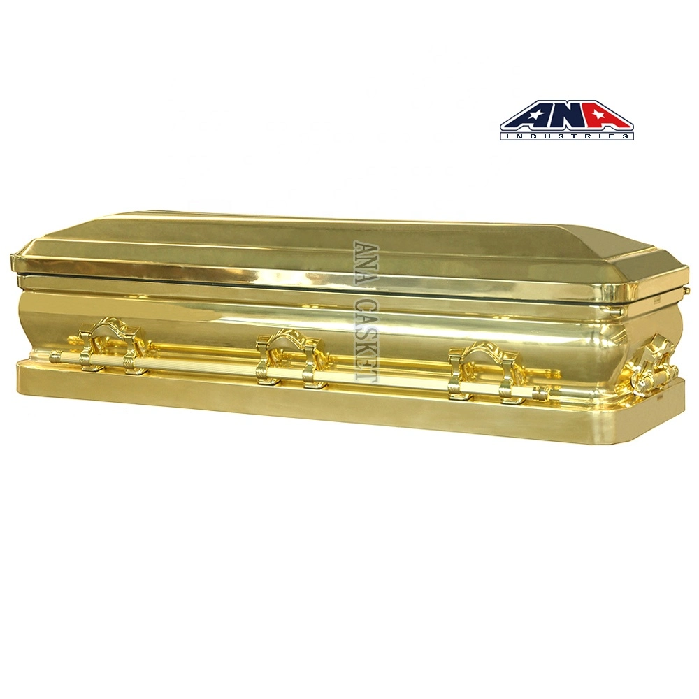 Ana Hot Sale Luxury Funeral Supplies American Style Metal Polish Bronze Coffin Casket