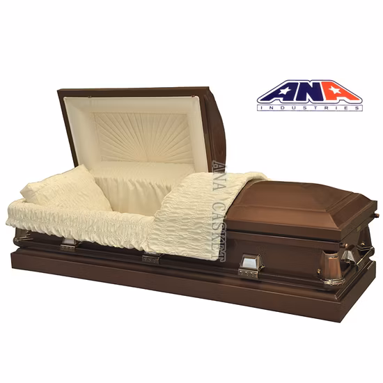 Ataúd funerario estilo americano de acero calibre 18 de gran tamaño