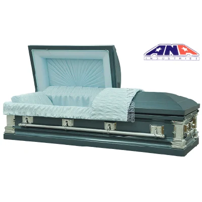 Ana Wholesale American Style Funeral Supplies Square Corner 18 Ga Steel Metal Ataúd Ataúd